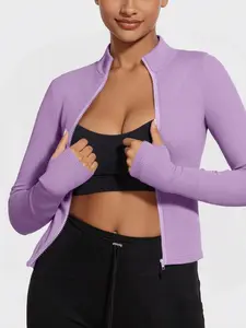 Burgundy Zipper Cardigan for Women, Trendy Slim-Fitting Casual Sweater for Work & Gym, Comfortable and Flattering Design