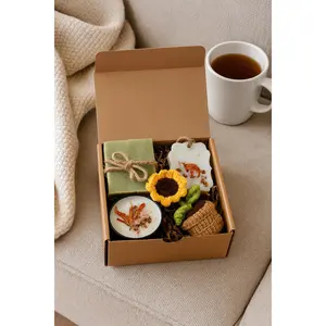 Self Care Package, Thank You Gift Box – Crochet Sunflower, Handmade Soap, Eco Friendly