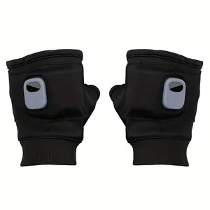 Heated Gloves with a Portable Half-Finger Design, Adjustable Temperature in Three Levels (45 ℃ , 50 ℃ , 55 ℃ ), Winter Warmth, Type-C Rechargeable Heated Gloves, Flexible Fingers for Work, Casual Style, Solid Color, Unisex Winter Warm Gloves