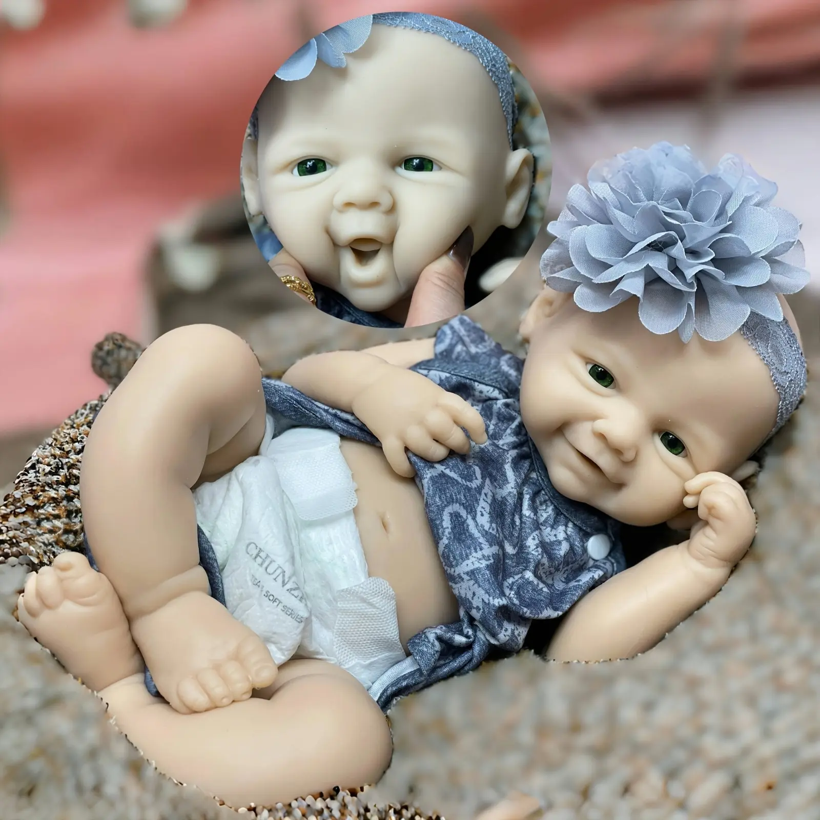 18-Inch Open Mouth Unpainted Silicone Girl Reborn Doll, Full Body Solid Silicone Lifelike Dress Up Collectible Doll, Unique Soft Cuddly Gift for Parents, Collectible Dolls