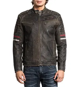 Affliction Men's Leather Jacket Desert Roads