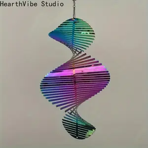 1-Piece 3D Metal Spiral Wind Spinner – Durable Outdoor Hanging Ornament, Suitable for Gardens, Patios, and Courtyards; No Batteries Required – A Perfect Choice for Christmas and Halloween