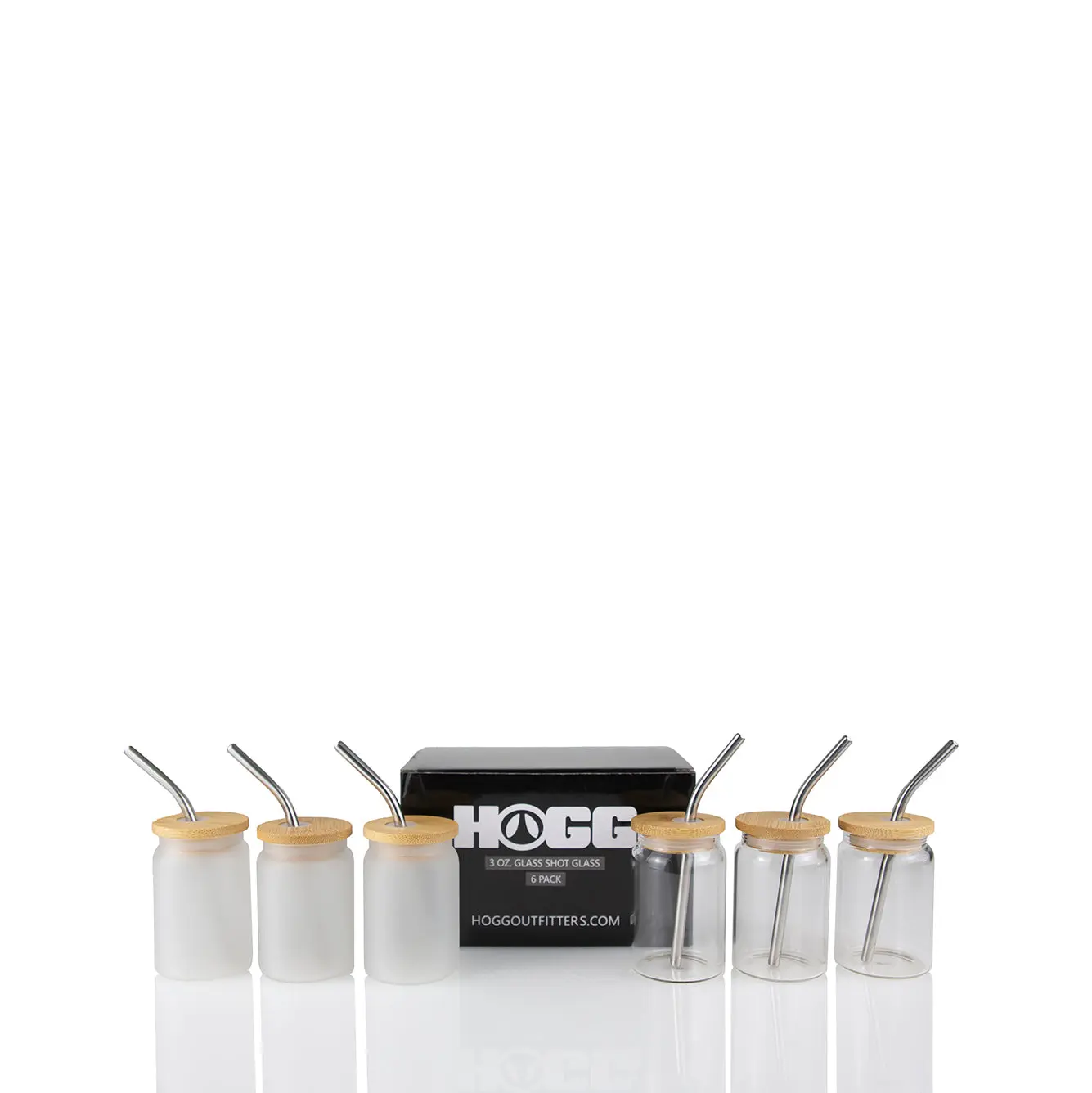 3oz Sublimatable Glass Shot Glass - Matte & Clear 6 Pack