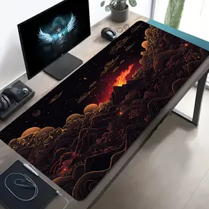 Jlt 1pc of Various Sizes Extra-Large Gaming Mouse Pad Featuring a Volcano Cloud Starry Sky Art Design, Equipped with a Non-Slip Washable Rubber Base, Serving As a Large Desk Mat Office Accessory, And a Computer Decor That Is for Gaming