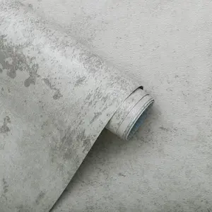 Grey Concrete Wallpaper Peel and Stick Gray Cement Wallpaper Faux Textured Limewash Contact Paper Self Removable Wall Paper for Bedroom/Wall 15.7"x394"