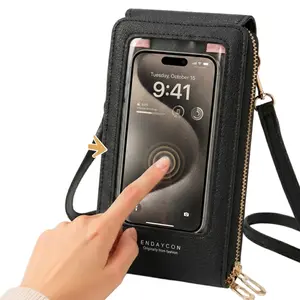 New 2-in-1 Crossbody Wallet, built with a visible phone window. It features multi-layer compartment storage, compact, lightweight and easy to carry. The shoulder strap is freely adjustable with premium luxury metal hardware.
