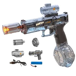 Electric Water Guns for Adults and Kids, Automatic Squirt Gun with 26FT Range, Super Blaster Soaker High Capacity Pistol for Swimming Pool Party Toy, LED Electric Water Gun