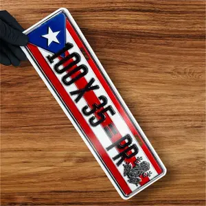 Glossy Car Number Plate, 14x4 in Decor Sign, 100×35 PR Vehicle Exterior Accessory
