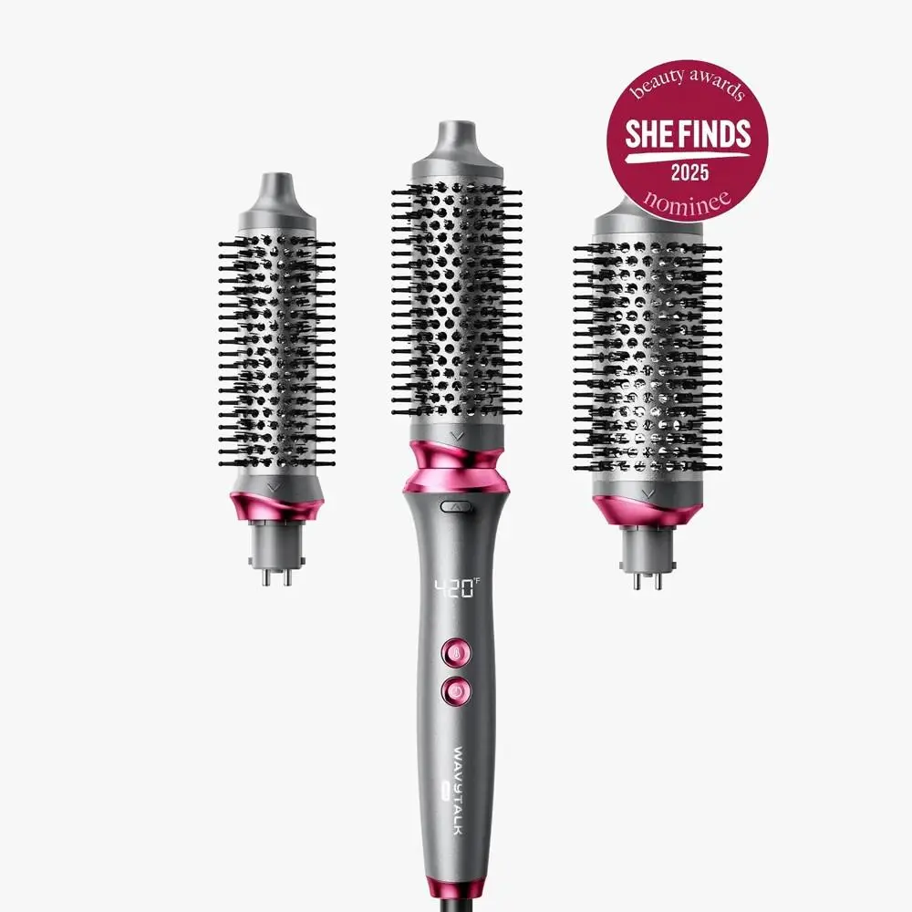 Wavytalk Ionic Thermal Brush Set - 3-Size Heated Round Brushes with Adjustable Salon-Grade Handle, Daily Frizz-Free Hair Styling Tool with Heat Setting, Smooths Curls, Ideal Gift for Haircare Enthusiasts