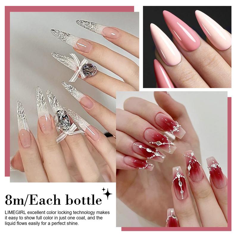 LIMEGIRL Gel Nail Polish Kit With UV Lamp 15 Color Semi Permanent Gel Nail Polish Kit With Frosted Top Paint Primer Nail Tool Set Nail  Polish Luminary Gel Nail Nail kit Nail Art Starter Kit for Beginners