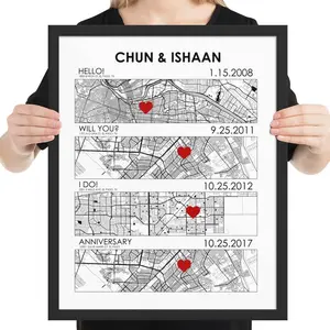 Custom Anniversary Paper Gift, Hello, Will You, I Do, Picture, For Wife, For Husband, 1 Year Anniversary, Valentine Gifts for him her, First Anniversary, Custom Map, Christmas Gift