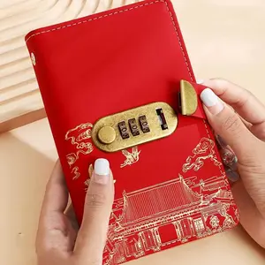 Large Capacity 100 Pages 3-Ring Binder, Cash and Photo Storage Book with Password Lock, Plastic Cover, Office Use, Financial Record Notebook