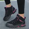 Women's High-Top Waterproof Boots, Anti-Slip Warm Shoes for Outdoor Adventure & Cold Weather, Winter Footwear for Women, Trekking Camping Shoes, Hike Footwear