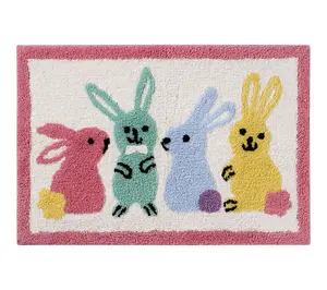 Hallmark Multicolor Easter Bunny BFFs Cotton Rich Bath Rug