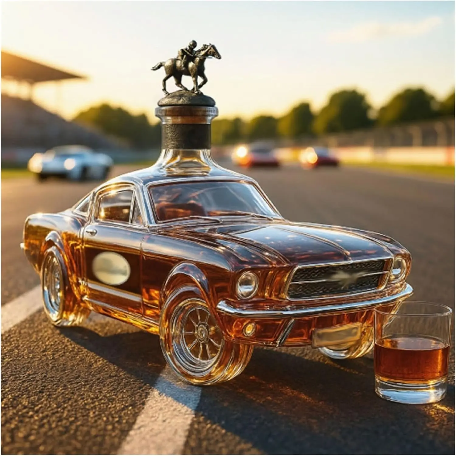 Whisky bottle car shape novel glass decanter 3D creative car theme(Style D)
