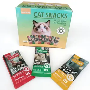 Healthy Lickable & Squeezable Cat Snacks by Zhuaizhuaiqi – 3 tasty flavors, 10 packs each, 30g per pack, no harmful ingredients.