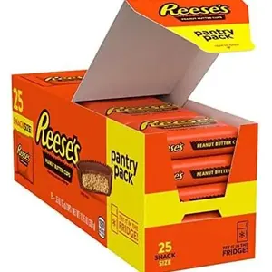 REESE'S Milk Chocolate Snack Size Peanut Butter Cups, Candy Pantry Pack, 13.75 oz (25 Pieces) (Pack of 2)