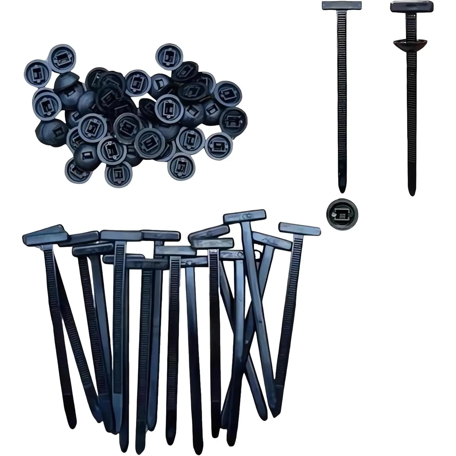 Nylon Universal Cable Tie Buckle - (20/50/100Pcs) Pin and Button Zip Ties Self-Locking, Multipurpose Plastic fastening Straps Tool for Car Quick Repair Daily (20)