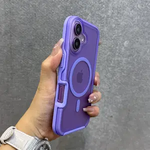 Fin Magnetic Neon Color Matte Translucent Armor Shockproof Case for IPhone 16 13 12 14 15 Pro Max for Magsafe Wireless Charge Cover