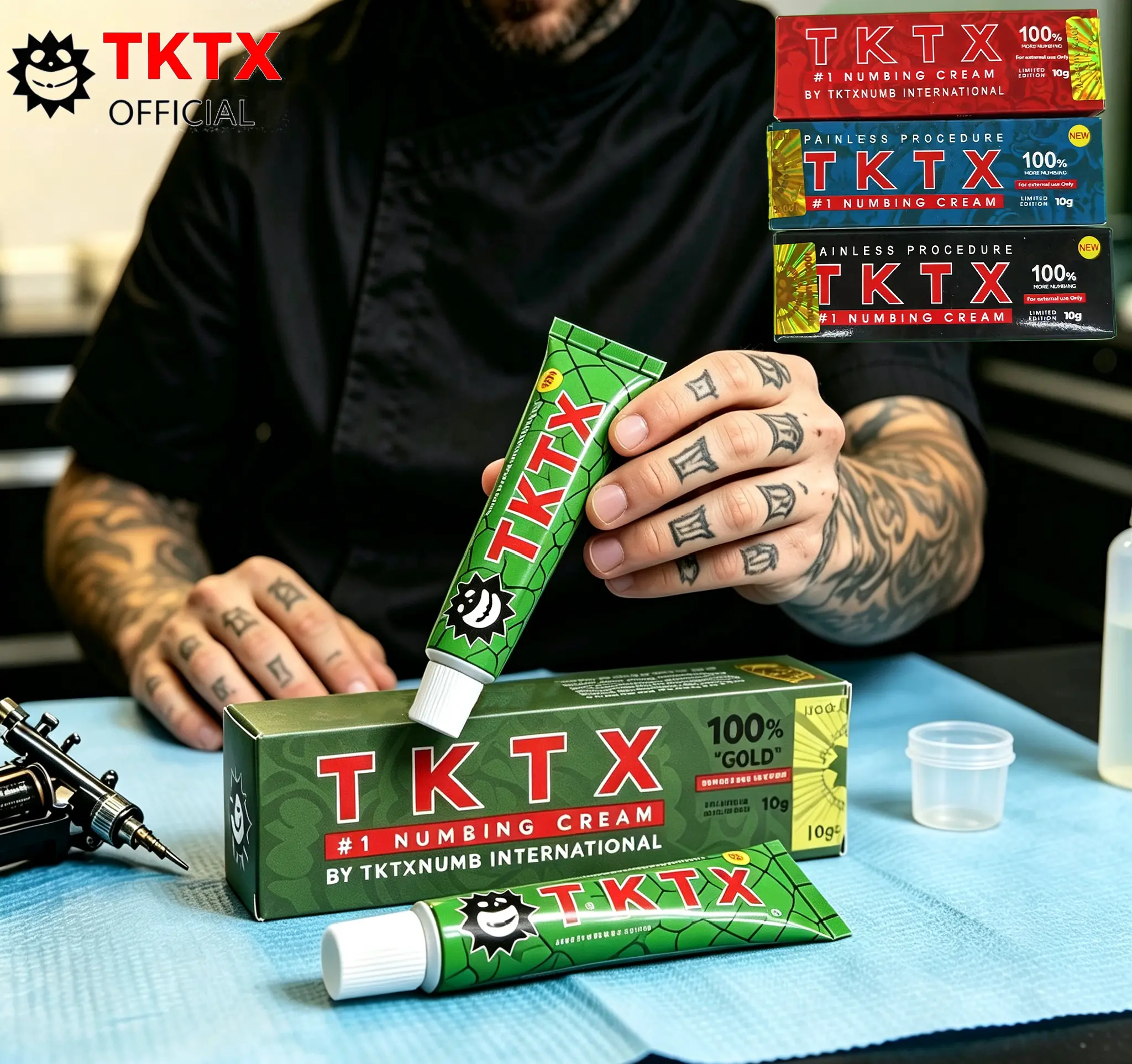 TKTX Maximum Strength Cosmetic Numbing Cream with Professional Lidocaine Anesthetic Ingredients, Refreshing Skin-Nourishing Formula for Pre-Tattoo and Post-Tattoo Use