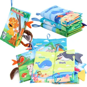 Animal Tail Cloth Book Preschool Busy Book Educational Early Learning Toy for Babies 0-3 Years, Interactive Baby Toys, Soft Fabric Material