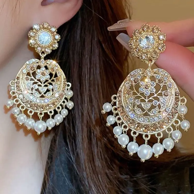 Bollywood Earrings Decorative Design, Elegant Style, Lightweight, Perfect for Any Occasion, Versatile Accessory for Formal and Everyday Wear