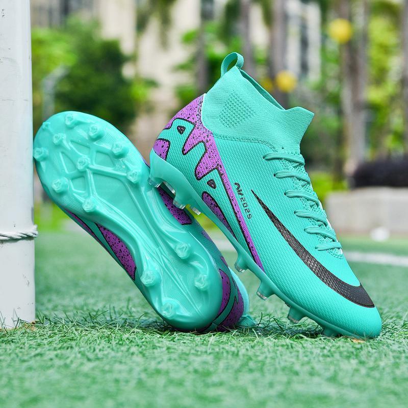 Unisex Professional Student Competition Training Soccer Boots for Outdoor Turf Breathable Faux Leather with TPU Non - slip Soles All - season Striped Pattern Unisex Professional Student Competition Training Soccer Boots for Outdoor Turf Breathable Faux Leather with TPU Non - slip Soles All - season Striped Pattern