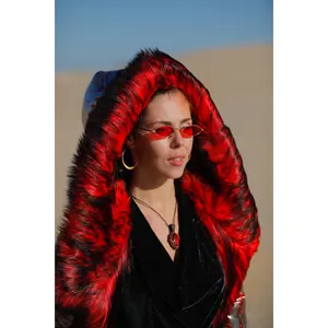 Red Maleficent Fur Coat