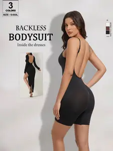 Seamless Body Shaper Shapewear For Women With Waist Trainer, Tummy Control, Butt Lifter, Backless, Square Collar, Bodysuit