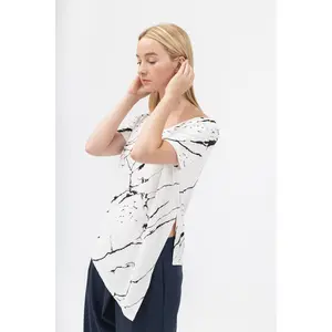 Bamboo Asymmetric Short Sleeve Top