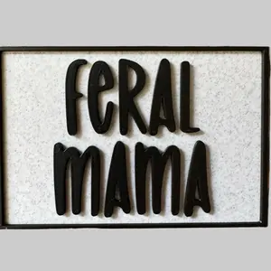 Velcro Bag Patch - feral mama with Hook Side Adhesive 2”x3”