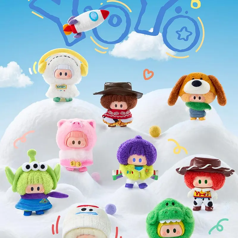 YOYO x Toy Story 5 Cute Companion Series Vinyl Plush Blind Box - Mystery Repack, Blind Bag Collectible, 1/96 Secret Odds, Soft Plush Feels Gentle in Your Hands, Mini, Vivid Designs, Random Styles, TV & Movies Back to School Gifts for Cartoon Lovers