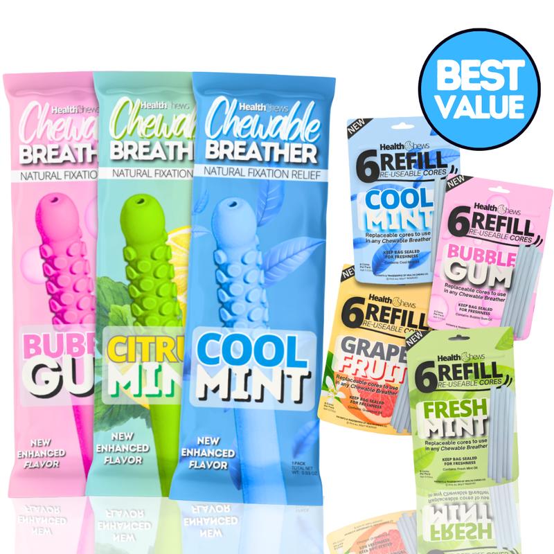 HealthChews 3 Pack Essential Oil Aromatherapy Puffer for On the Go