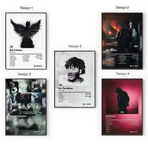 [Sale Up To 40%] [Unframe] Rich.Amiri Album Posters, Underground Trap Rap Wall Art, Dark Hip Hop Bedroom Aesthetic Decor, Modern Album Cover Artwork, Gift for Fans