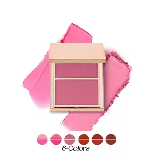 Double-Take Cream & Powder Blush Duo, Long-Lasting Highly Pigmented Face Makeup Palette, Matte & Shimmer Cheek Tint for All Skin Tones