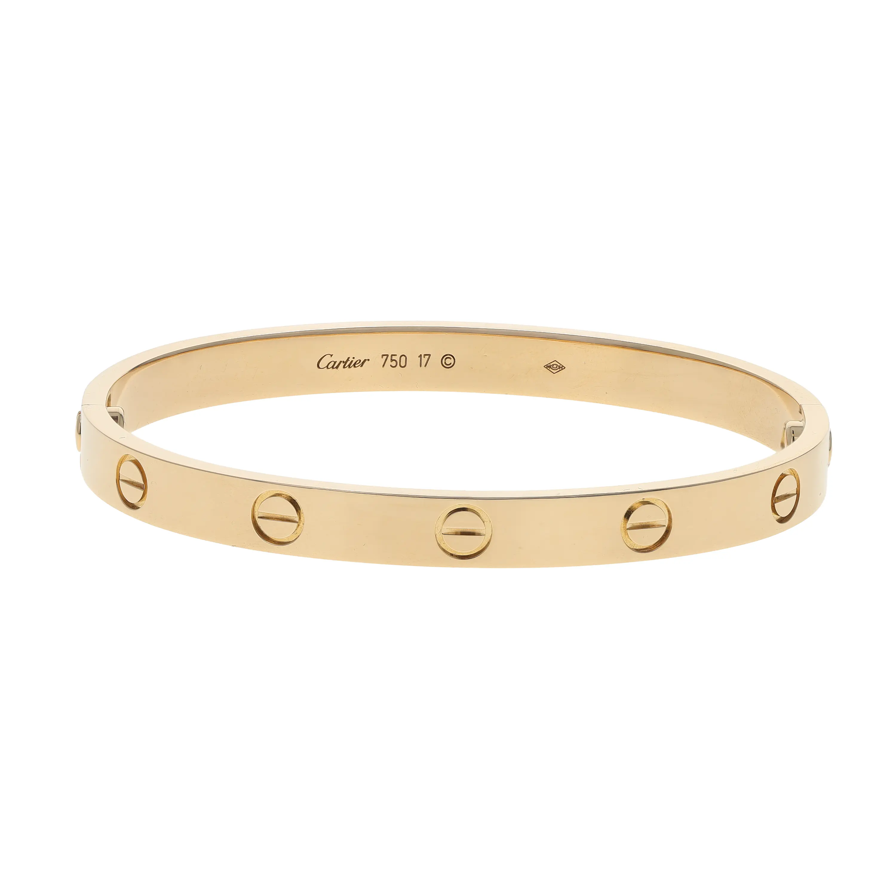 Pre-owned Cartier Love Bangle Bracelet Size 17