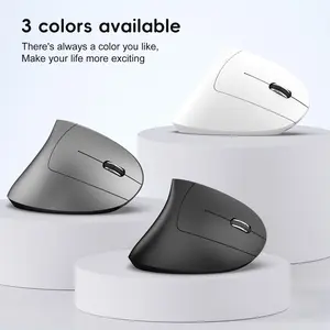 Hxsj-T22 Dual-Mode Wireless Vertical Mouse with 600mah Battery, Ergonomic Design for PC and MAC, Ideal for Office and Business Travel, Rechargeable Wireless Mouse