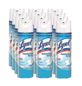 Lysol Disinfectant Spray - Crisp Linen Scent, 228oz (12x19oz), Mold-Killing Household Cleaner