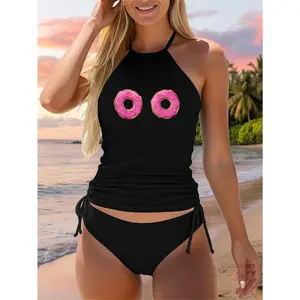 Funny Donut Boobs Sprinkle Doughnut Two Piece Swimsuit