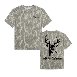 AFW Realtree Original Faded Out Buck Logo 3D T Shirt Camo, AFW Outdoors T Shirt Camo, Woods Hunting, Gift for Him, 3D T Shirt