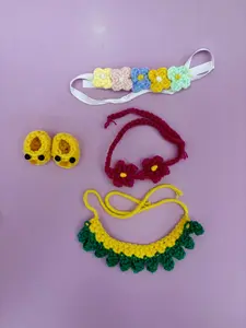 2025 new cute style Handmade Crochet Clothes  Bikini-style doll 4-piece set  Lafu outfit SuitSuitabie for 6-7 inch Doll cute doll outfit la dollclothes doll outfit sweater overall baby doll clothes  Halloween Fashion Accessory Set Shoes Headbands Flowers