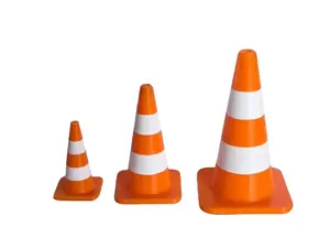 4pc 3D Printed Collectible Orange and Yellow Miniature Construction Cones 1.59" - 2.75" - 3.5"
