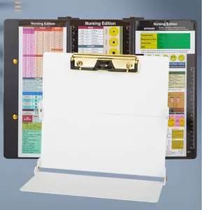 3 Layers Nursing Foldable Clipboard with Nursing Edition Cheat Charts, Aluminum Alloy, Lightweight & Sturdy Design for Efficient Patient Care Storage