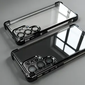 Luxury Transparent Wireless Charging Phone Case Compatible with Samsung Compatible with Galaxy S26 S25 S24 S23 Ultra Plus S25Ultra S24Ultra Protective Shockproof Cover Cases Protector