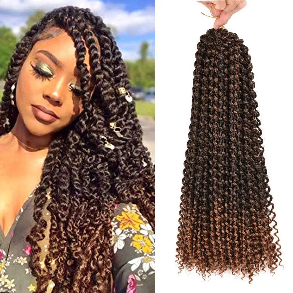 Synthetic Water Wave Crochet Hair Extensions - 18in Boho Soft Locs Passion Twist (22 Strands), Reusable Soft Waves, Tangle-Free, Natural Movement & Fullness for Everyday Wear, Long, 18 In, Dreadlock-Style, Synthetic Faux Locs, Funky, 18In Hair Extension