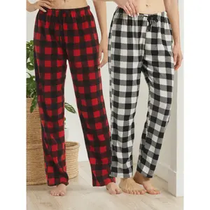 2-piece set of women's pajamas, pants, wool super soft plaid casual pants, Winetr women's pajamas, pajamas, casual PJs pantsRAIMENTRY