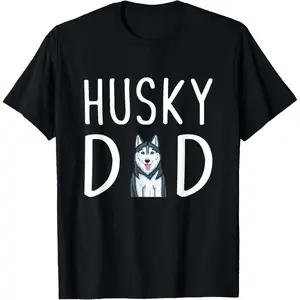 Siberian Husky Dog Papa Husky Dad T-Shirt