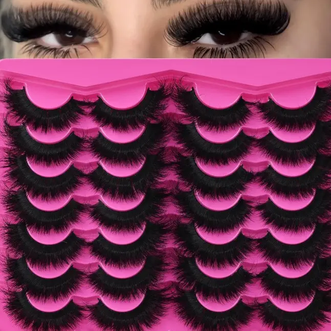 Mink Lashes Thick Lashes False Eyelashes Strip Volume Fake Eyelashes Dramatic 20MM Long Faux Soft Lashes 14 Pairs