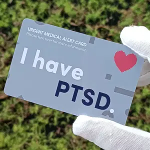 PVC Medical Alert Card Notice, Compact Writable Urgent Emergency Contact Info, Schizophrenia & Ptsd Recovery Support, Alcoholism Disorder Care