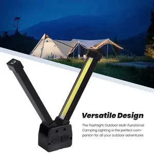 Portable Folding Work Light, 1 Count Multi-functional Emergency Flashlight with USB Charging, Magnetic Camping Lamp with Hook, Worklight Flashlight, Usb Rechargeable Flashlight, Multifunctional Flashlight
